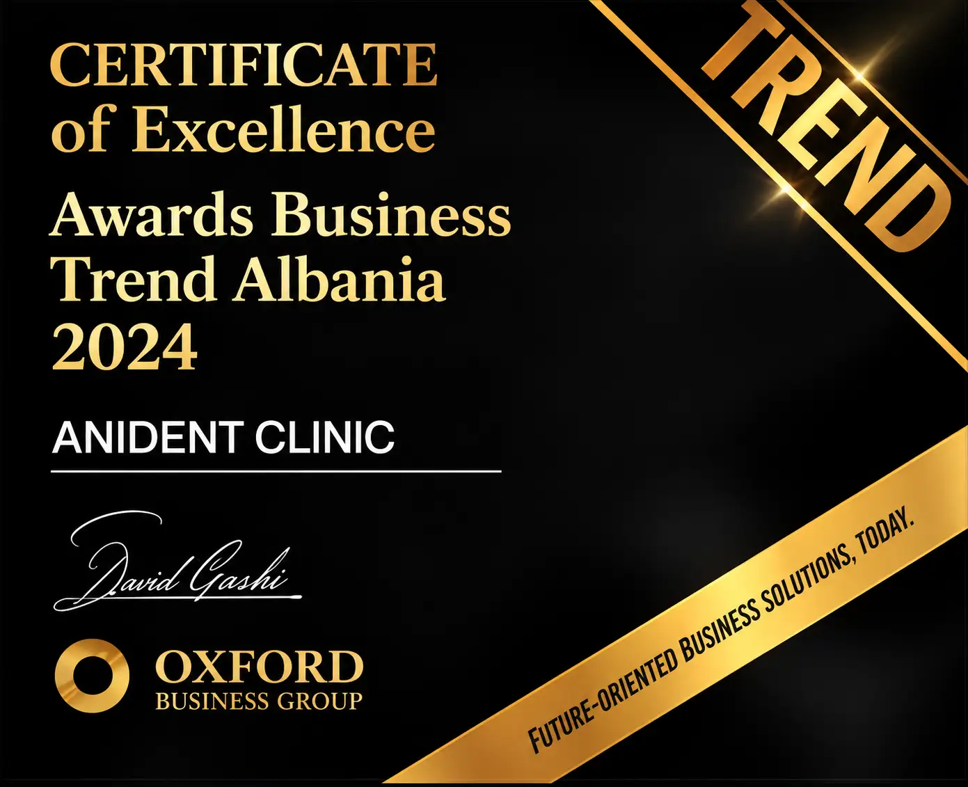 Trend Excellence 2023 certificate